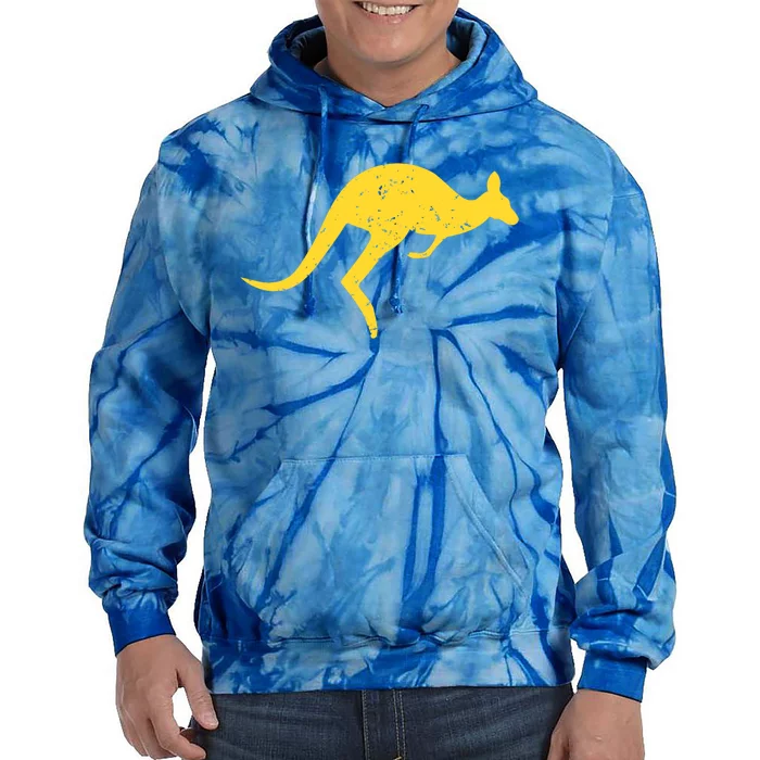 Vintage Kangaroo Australia Gift Aussie Roo Kangaroo Gift Tie Dye Hoodie