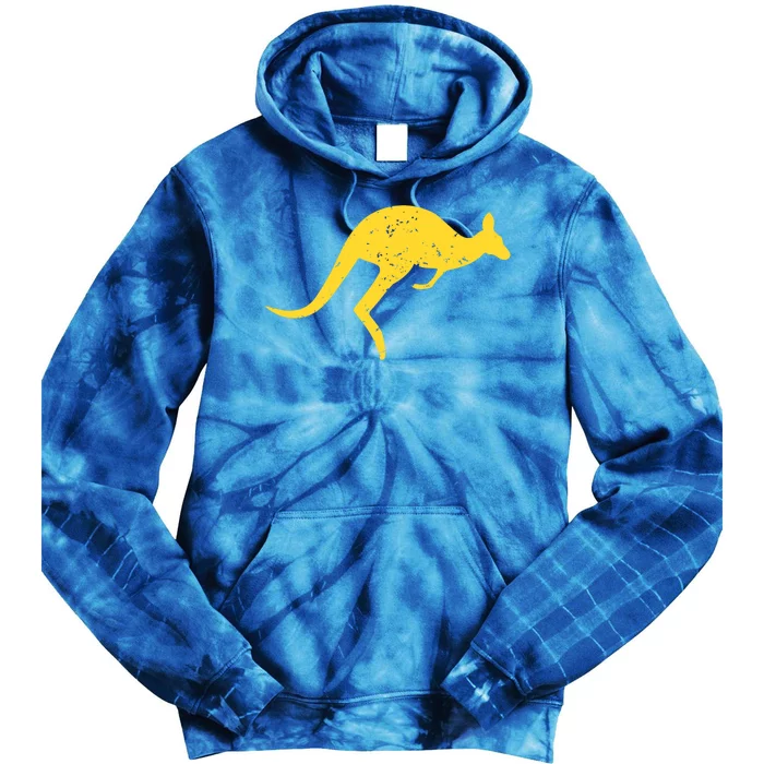 Vintage Kangaroo Australia Gift Aussie Roo Kangaroo Gift Tie Dye Hoodie