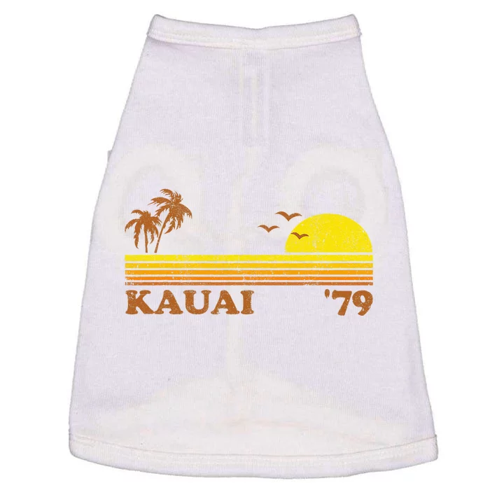 Vintage Kauai Beach Hawaii Retro Hawaiian Surfing 70s Gift Doggie Tank