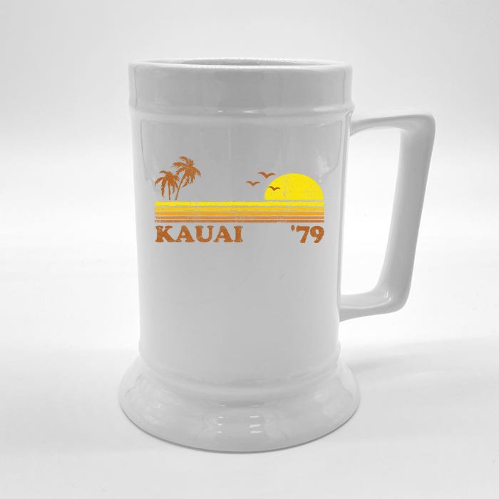 Vintage Kauai Beach Hawaii Retro Hawaiian Surfing 70s Gift Beer Stein