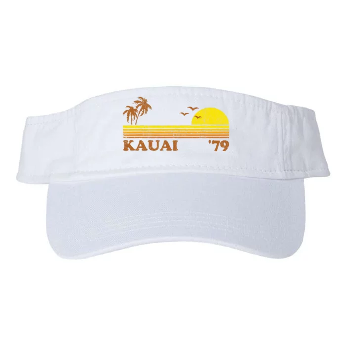 Vintage Kauai Beach Hawaii Retro Hawaiian Surfing 70s Gift Valucap Bio-Washed Visor