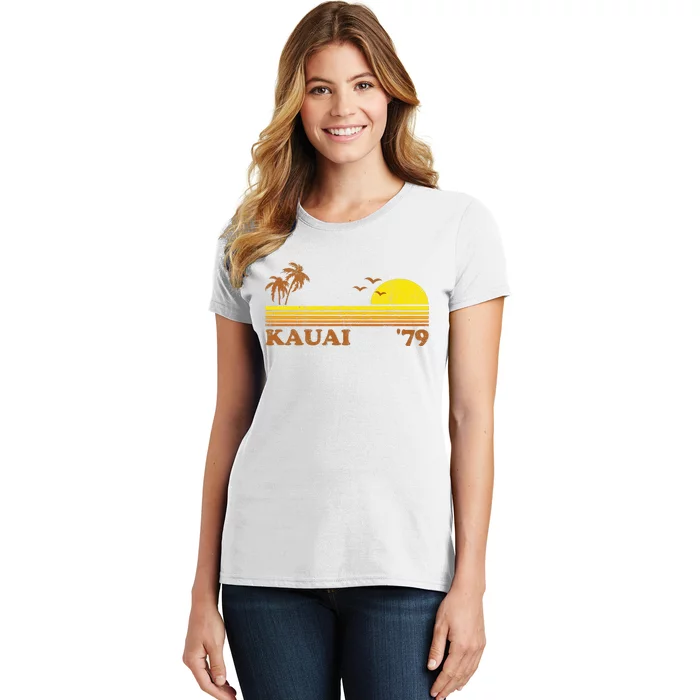 Vintage Kauai Beach Hawaii Retro Hawaiian Surfing 70s Gift Women's T-Shirt