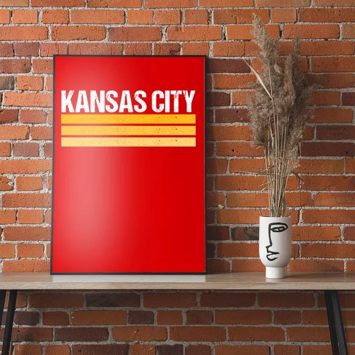 Vintage Kansas City Yellow/White Striped Classic Kansas City Football Poster