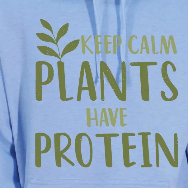 Vegan Keep Calm Plants Have Protein Green Food Nutrition Unisex Surf Hoodie