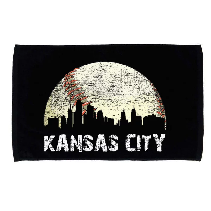 Vintage Kansas City Cityscape Baseball Lover Men Women Kids Microfiber Hand Towel