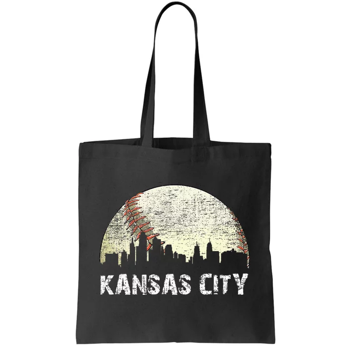 Vintage Kansas City Cityscape Baseball Lover Women Tote Bag