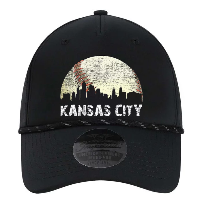 Vintage Kansas City Cityscape Baseball Lover Women Performance The Dyno Cap