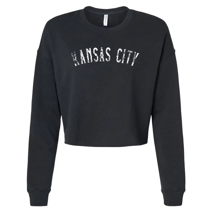 Vintage Kansas City Text Apparel Kc Cropped Pullover Crew