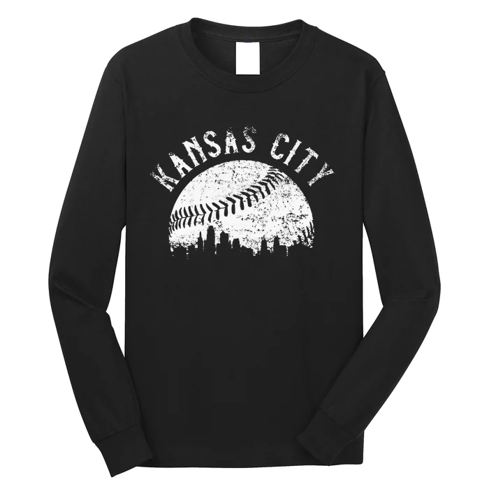 Vintage Kansas City Missouri Skyline Apparel Long Sleeve Shirt