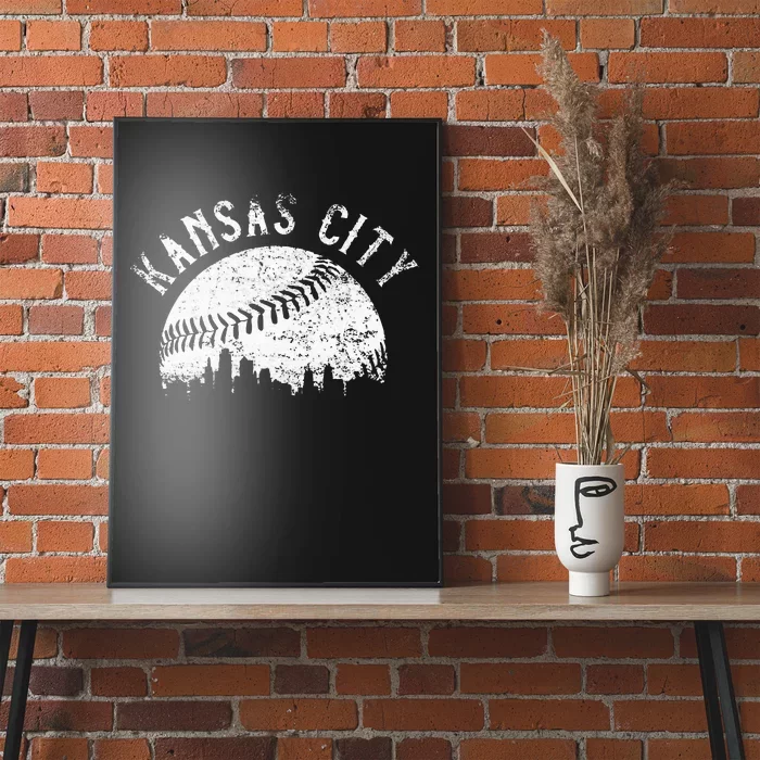 Vintage Kansas City Missouri Skyline Apparel Poster