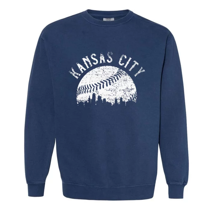 Vintage Kansas City Missouri Skyline Apparel Garment-Dyed Sweatshirt