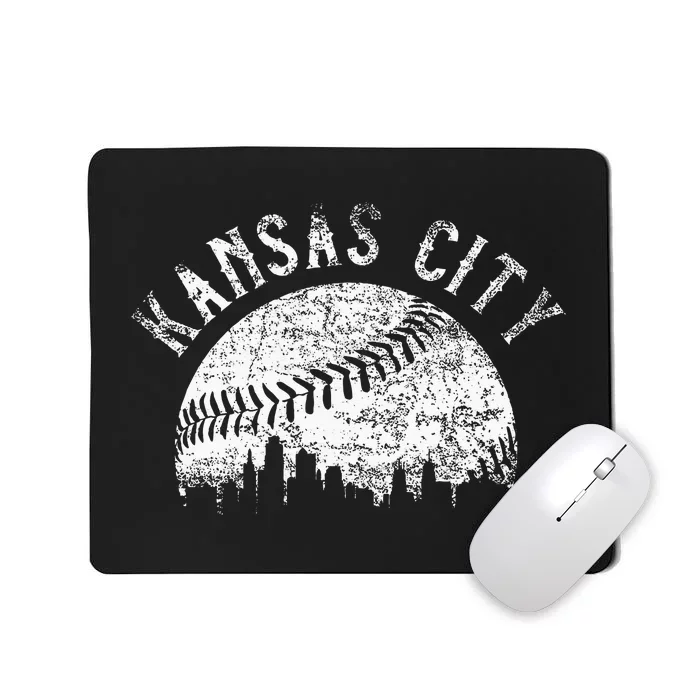 Vintage Kansas City Missouri Skyline Apparel Mousepad