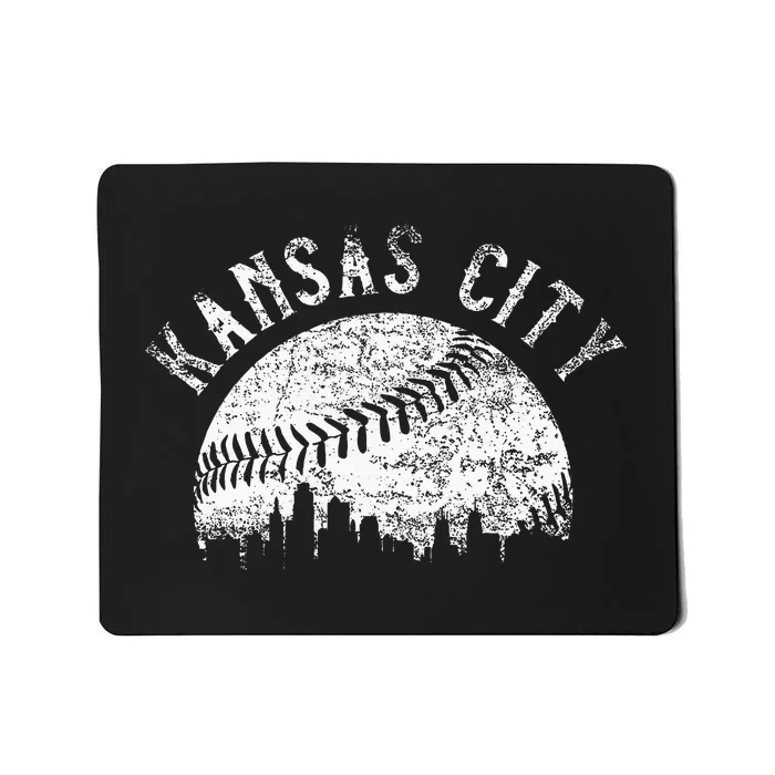 Vintage Kansas City Missouri Skyline Apparel Mousepad