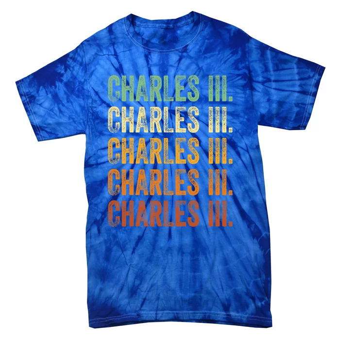 Vintage King Charles King Charles III Sunset Retro Tie-Dye T-Shirt