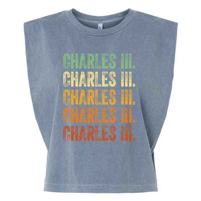 Vintage King Charles King Charles III Sunset Retro Garment-Dyed Women's Muscle Tee