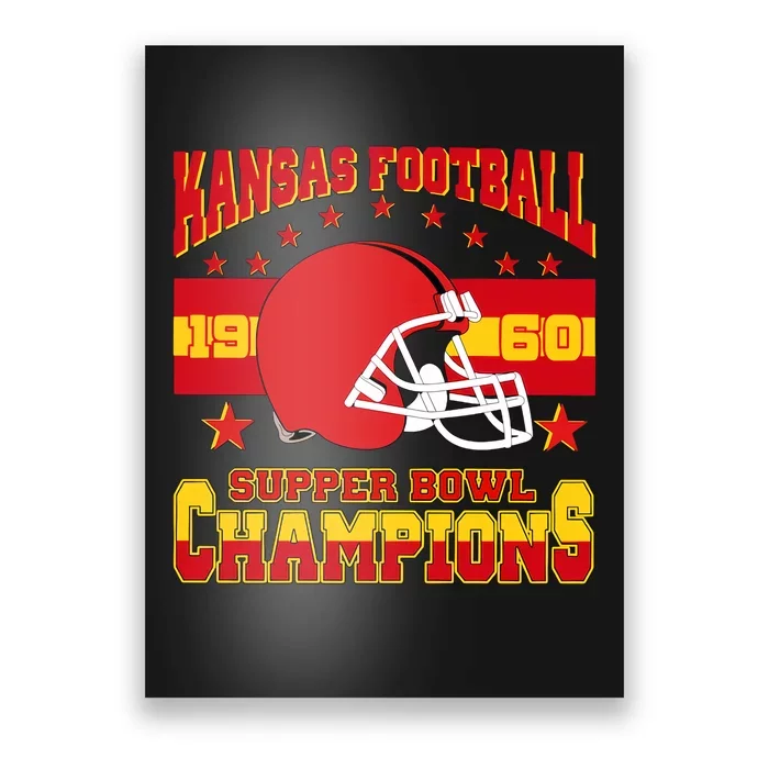 Vintage Kansas City Football Champion Kansas Football Champs Poster