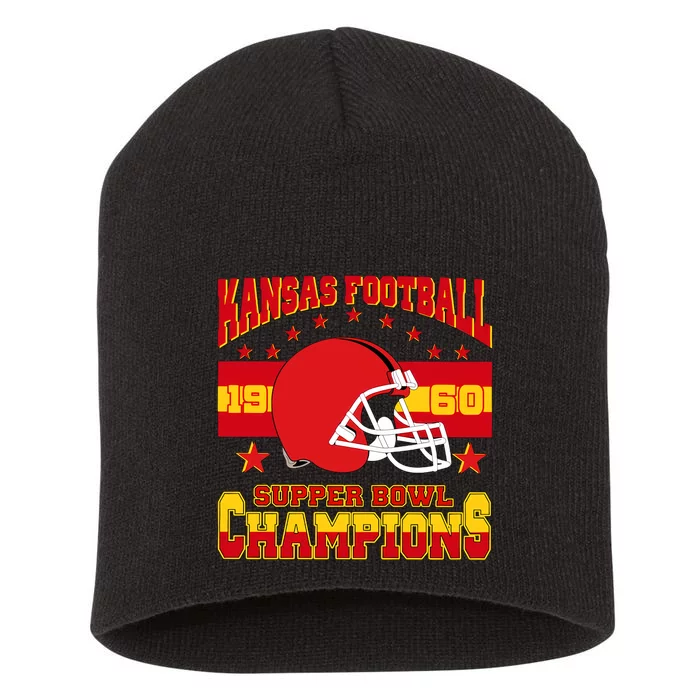 Vintage Kansas City Football Champion Kansas Football Champs Short Acrylic Beanie