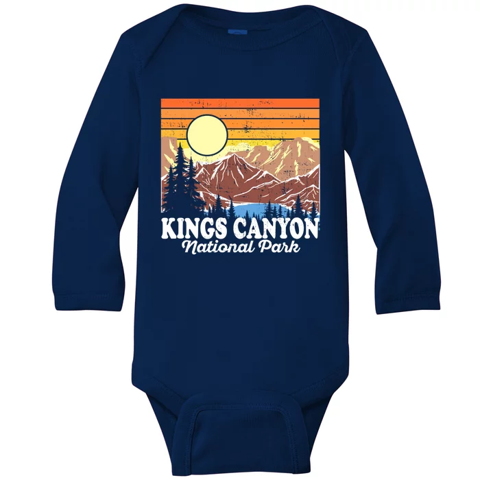 Vintage Kings Canyon National Park Souvenir Gift Baby Long Sleeve Bodysuit