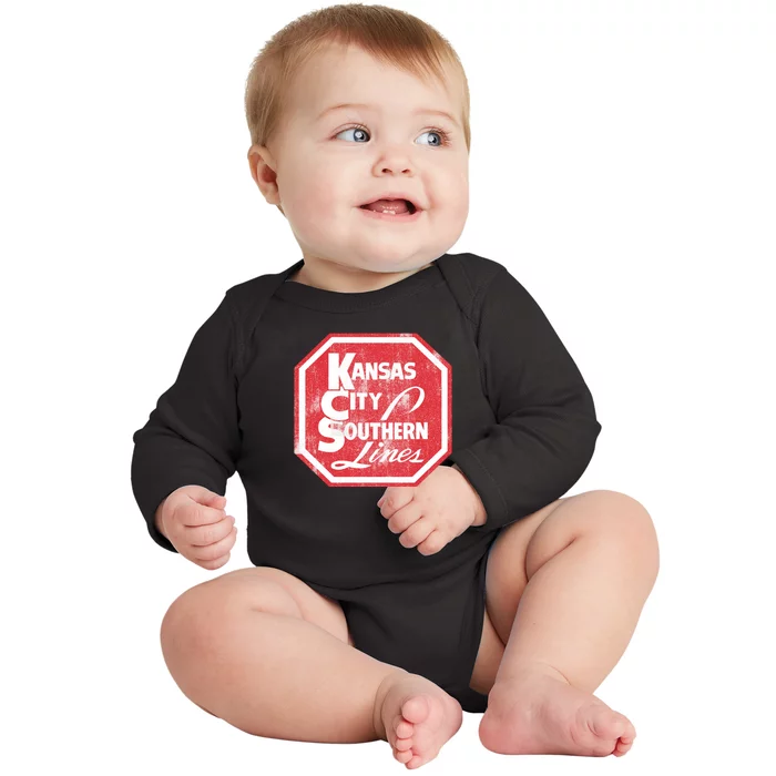 Vintage Kansas City Southern Lines Baby Long Sleeve Bodysuit