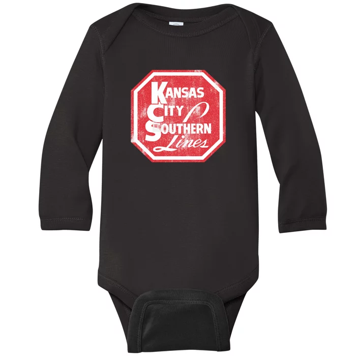 Vintage Kansas City Southern Lines Baby Long Sleeve Bodysuit