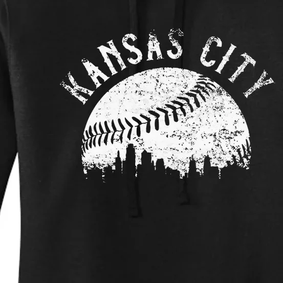 Vintage Kansas City Missouri Skyline Women's Pullover Hoodie