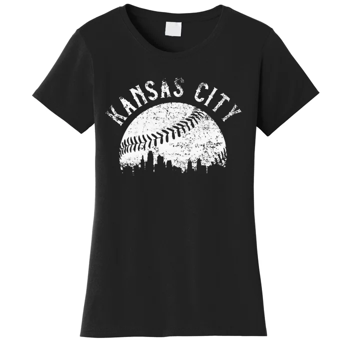 Vintage Kansas City Missouri Skyline Women's T-Shirt