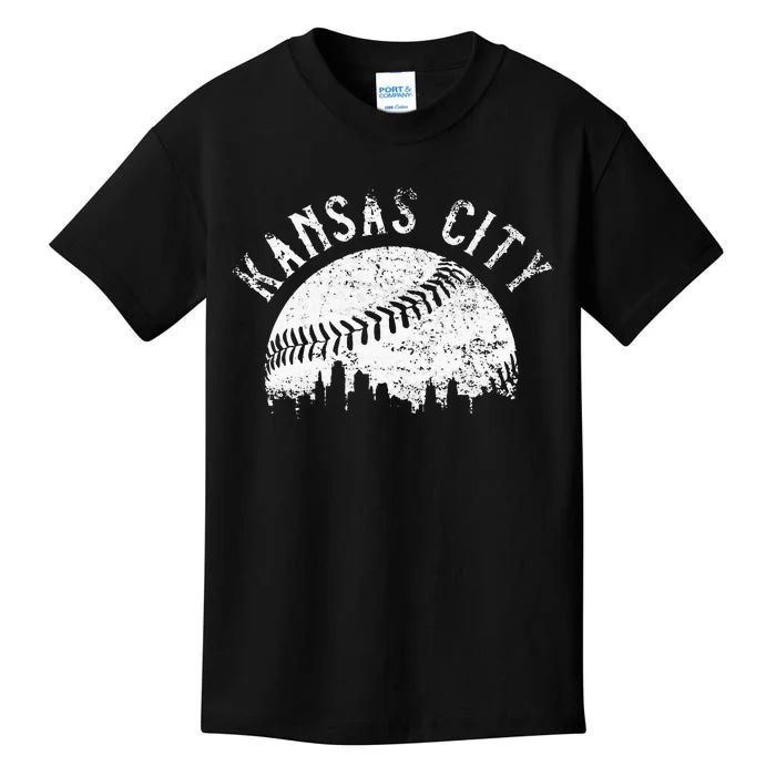 Vintage Kansas City Missouri Skyline Kids T-Shirt