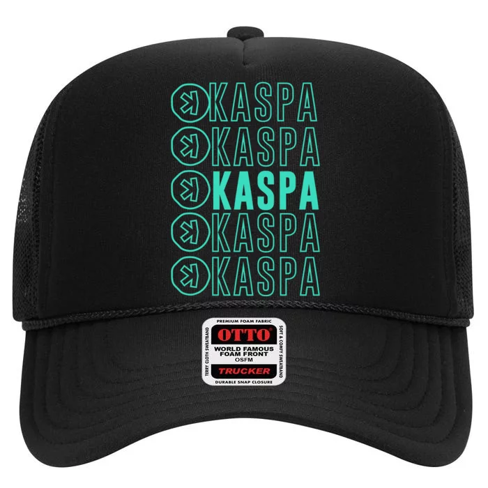 Vibrant Kaspa Crypto Colors Bold Kaspa Miner Kaspa Mining Crypto Bullrun High Crown Mesh Trucker Hat