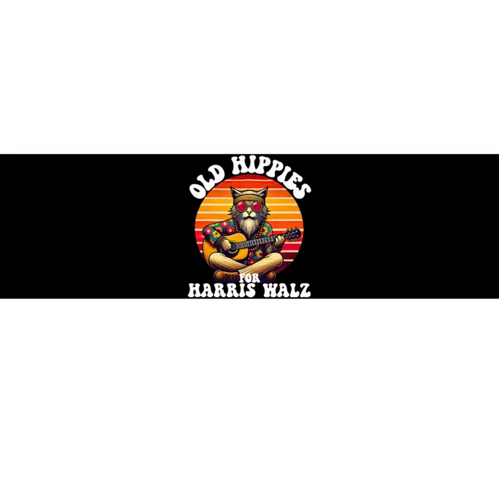 Vintage Kamala Cat Hippie Old Hippies For Harris Waltz 2024 Bumper Sticker