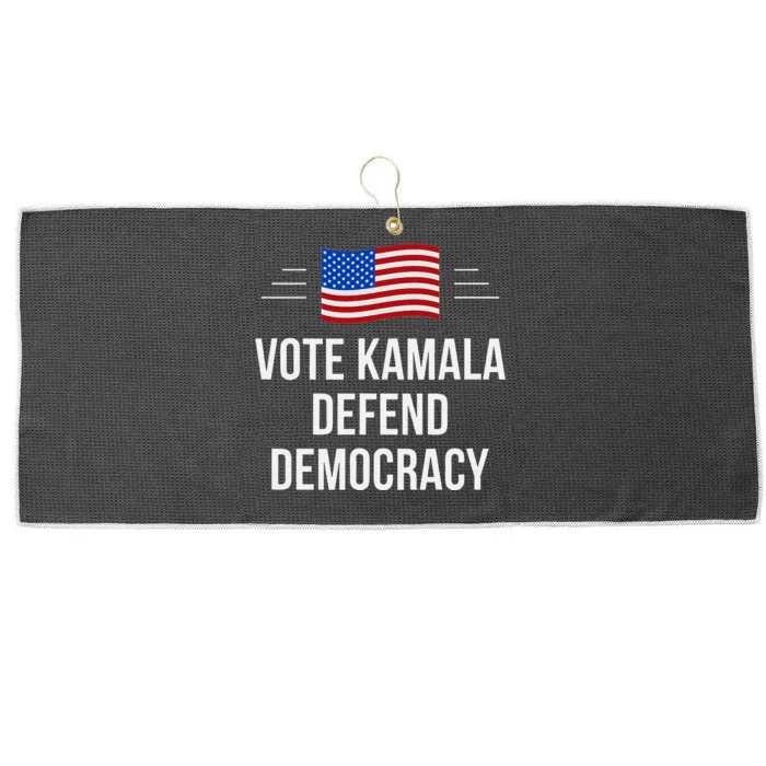 Vote Kamala Defend Democracy Large Microfiber Waffle Golf Towel