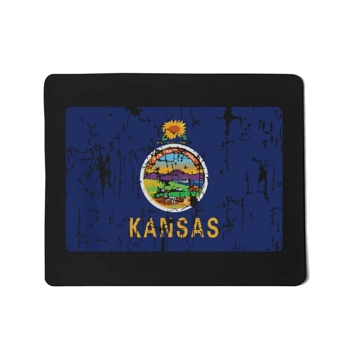 Vintage Kansas Flag Retro Ks Souvenir Gift Mousepad