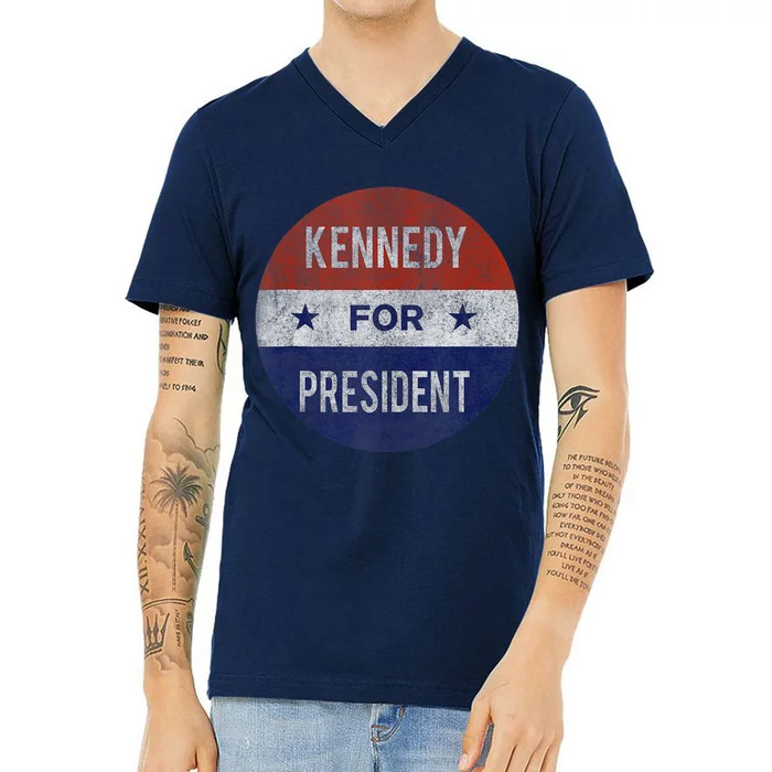 Vintage Kennedy For President JFK 1960 Election V-Neck T-Shirt