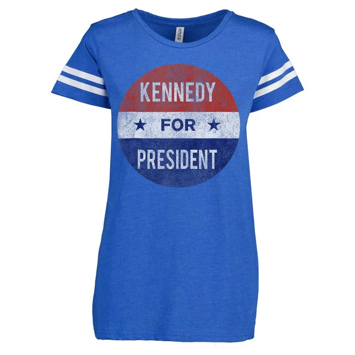 Vintage Kennedy For President JFK 1960 Election Enza Ladies Jersey Football T-Shirt