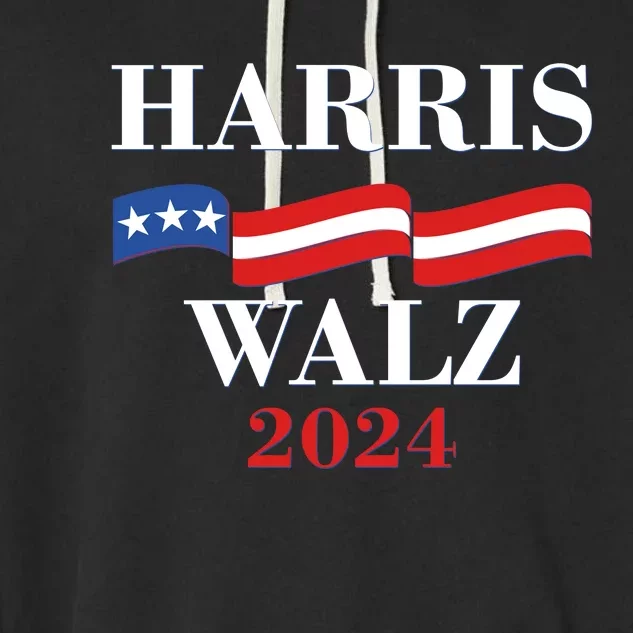 Vote Kamala Harris Tim Walz 2024 Election Garment-Dyed Fleece Hoodie