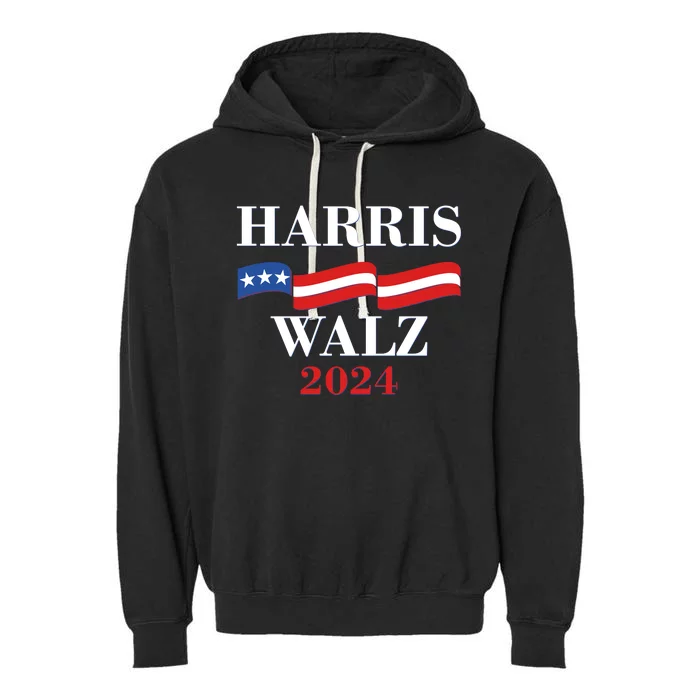 Vote Kamala Harris Tim Walz 2024 Election Garment-Dyed Fleece Hoodie