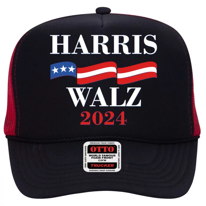 Vote Kamala Harris Tim Walz 2024 Election High Crown Mesh Trucker Hat