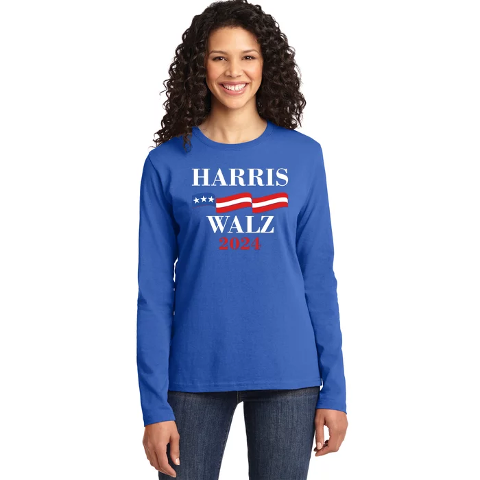 Vote Kamala Harris Tim Walz 2024 Election Ladies Long Sleeve Shirt