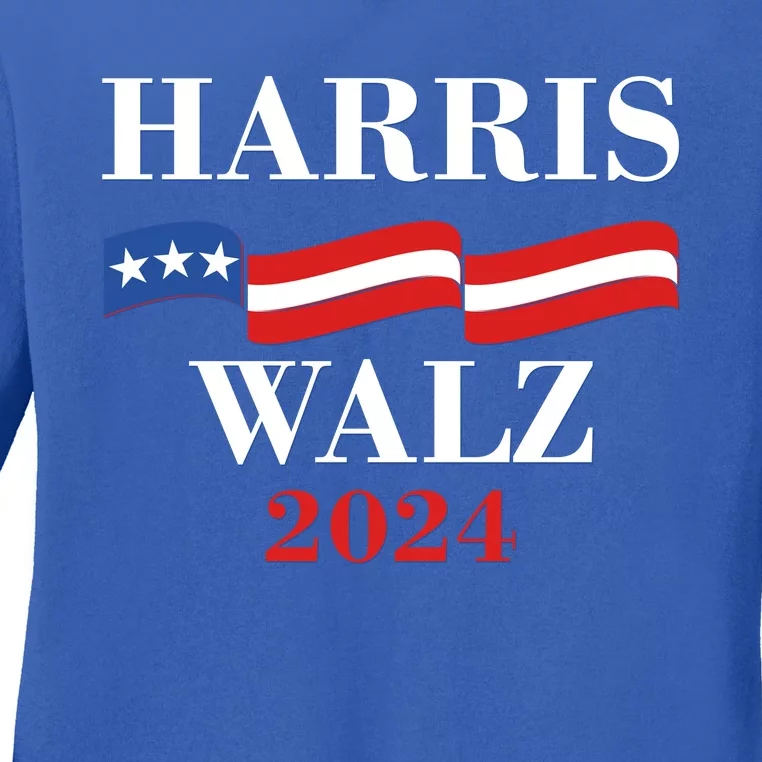 Vote Kamala Harris Tim Walz 2024 Election Ladies Long Sleeve Shirt