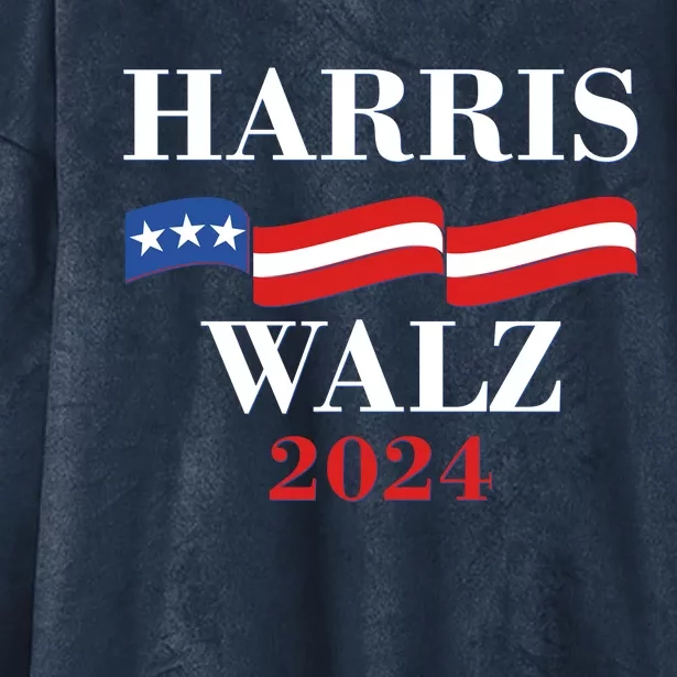 Vote Kamala Harris Tim Walz 2024 Election Hooded Wearable Blanket