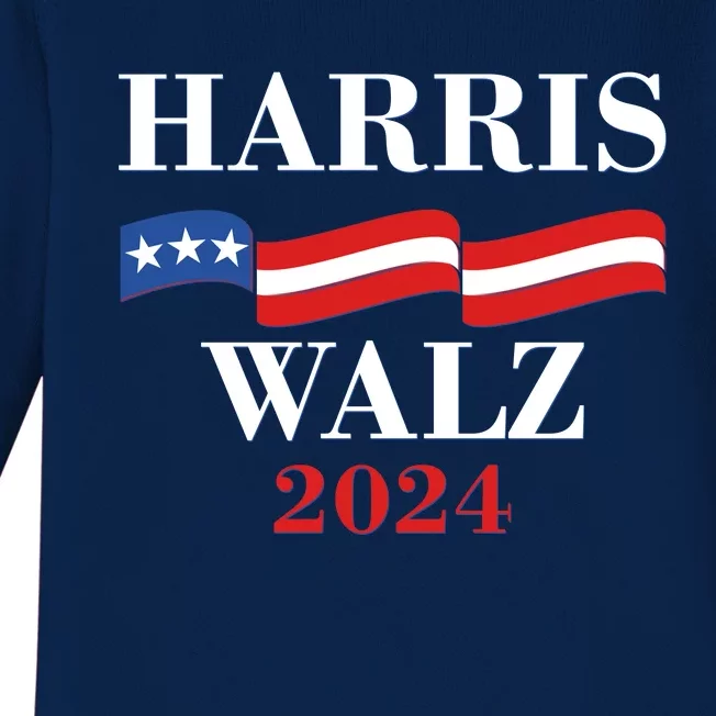 Vote Kamala Harris Tim Walz 2024 Election Baby Long Sleeve Bodysuit