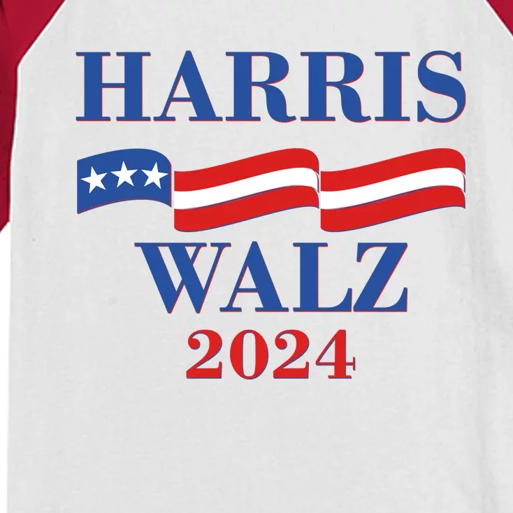 Vote Kamala Harris Tim Walz 2024 Election Kids Colorblock Raglan Jersey