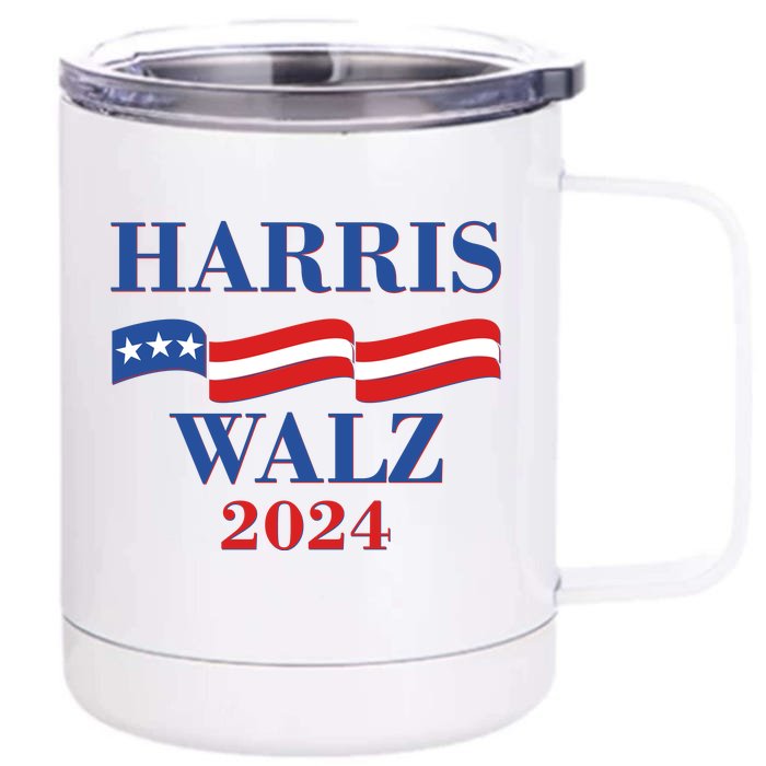 Vote Kamala Harris Tim Walz 2024 Election Front & Back 12oz Stainless Steel Tumbler Cup