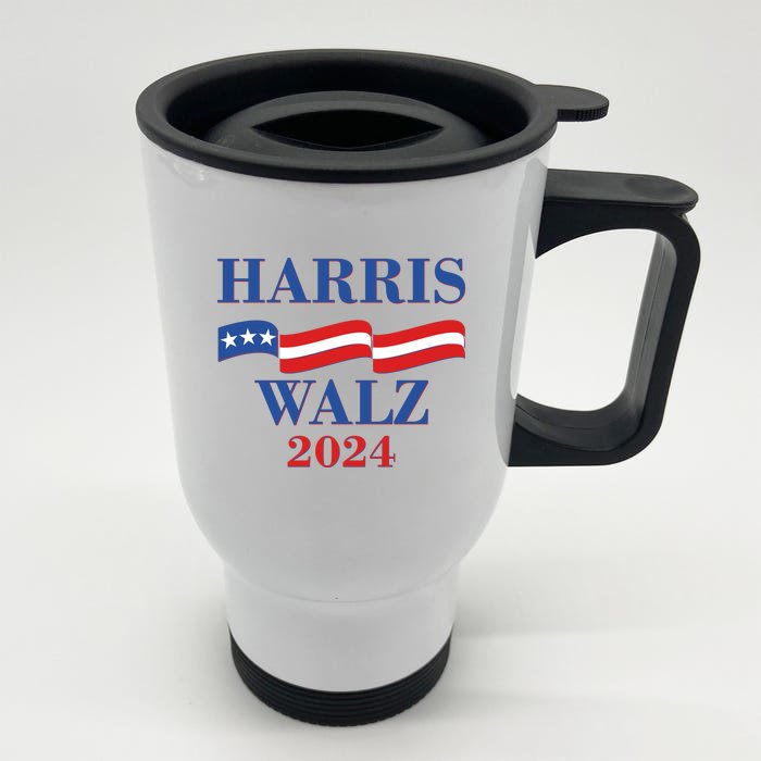 Vote Kamala Harris Tim Walz 2024 Election Front & Back Stainless Steel Travel Mug