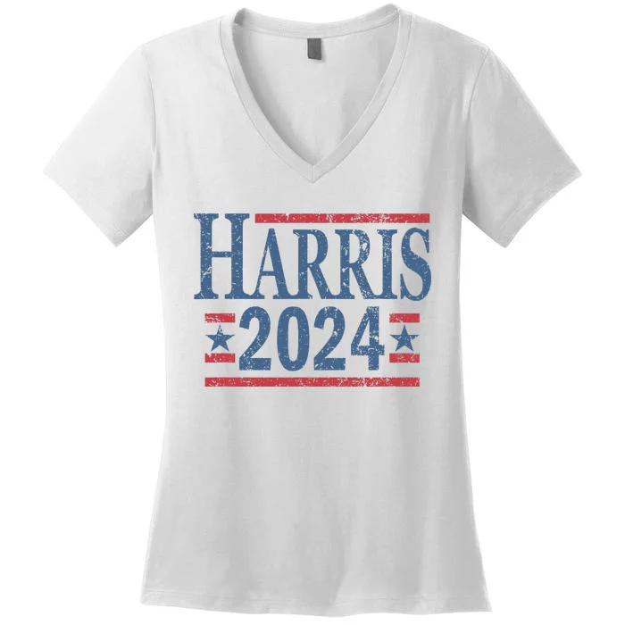 Vintage Kamala Harris 2024 Women's V-Neck T-Shirt