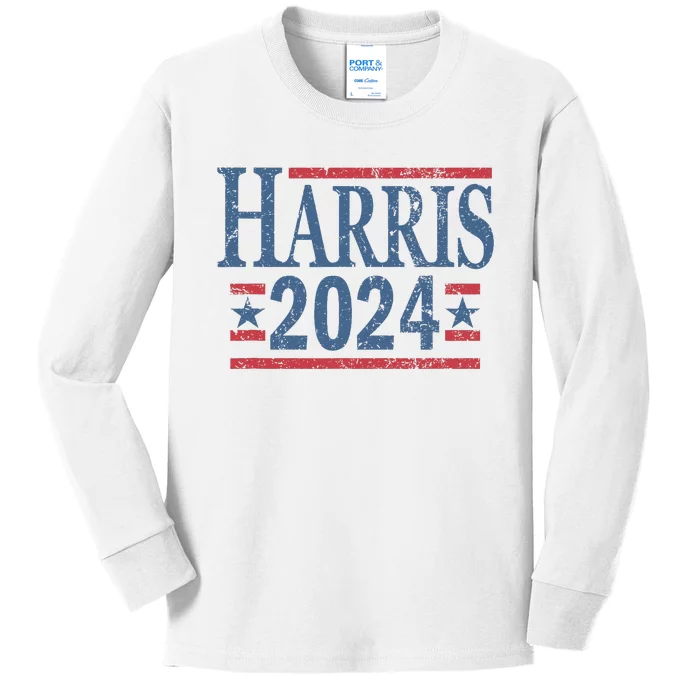 Vintage Kamala Harris 2024 Kids Long Sleeve Shirt