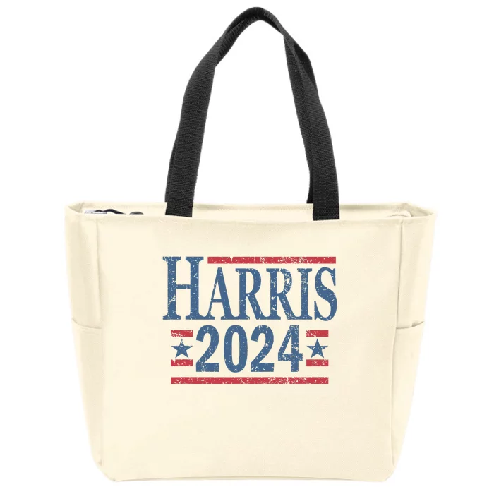 Vintage Kamala Harris 2024 For President Election Campaign Zip Tote Bag