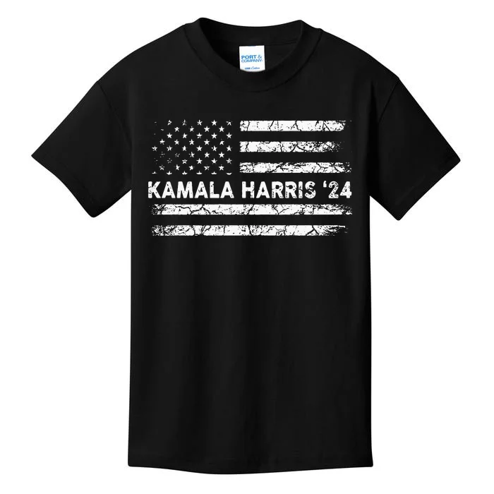 Vintage Kamala Harris 2024 For President Election Campaign Zip Kids T-Shirt