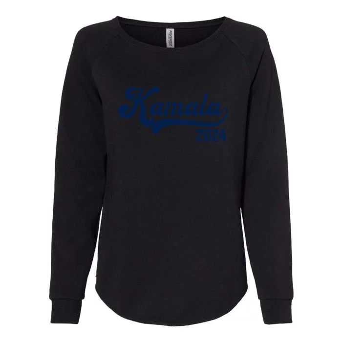 Vote Kamala Harris 2024 Retro Varsity Midnight Blue Womens California Wash Sweatshirt