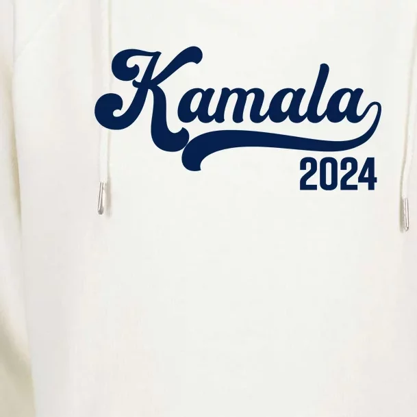 Vote Kamala Harris 2024 Retro Varsity Midnight Blue Womens Funnel Neck Pullover Hood