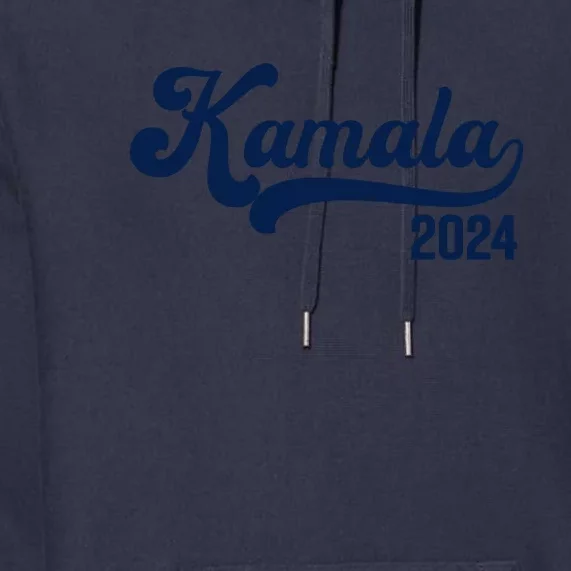 Vote Kamala Harris 2024 Retro Varsity Midnight Blue Premium Hoodie